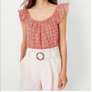 Ann Taylor Tank Blouse with Ruffled Straps